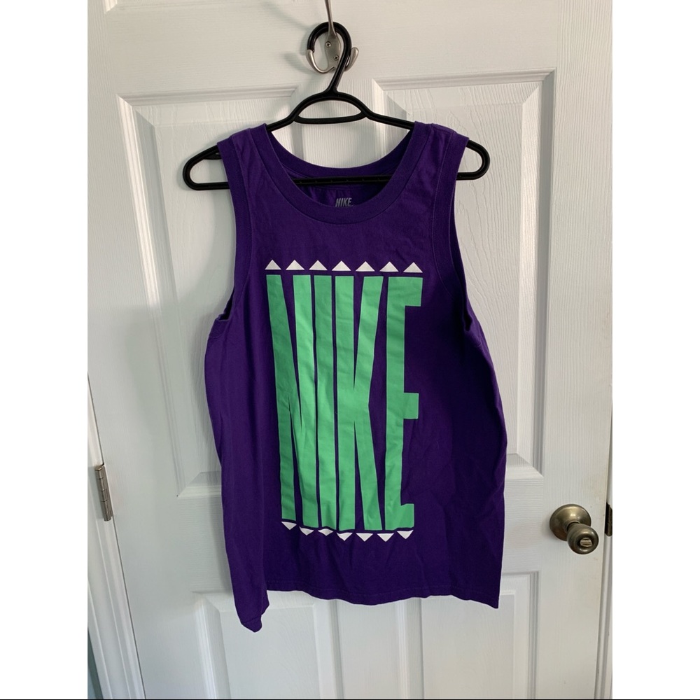Nike Tank Top Purple Teal Oversized Letters